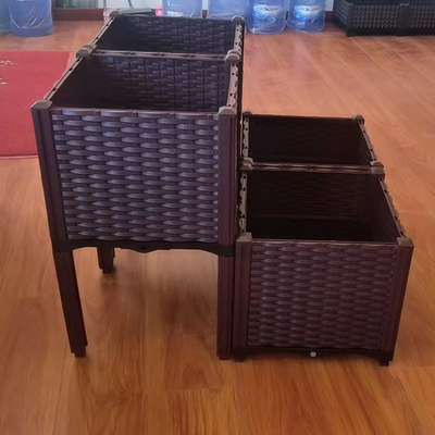 Chậu hoa nhựa hình chữ nhật nâng cao Lắp ráp giường trong vườn