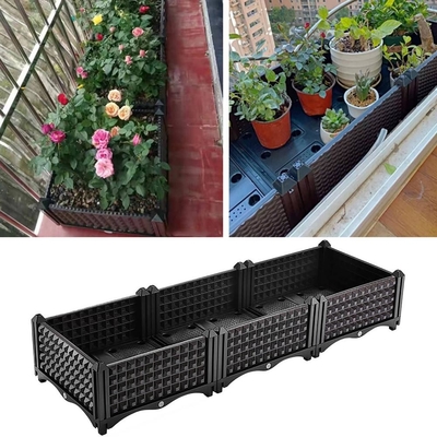 Chiều dài 80cm Hộp trồng rau trên bánh xe Hộp trồng cây dài bằng nhựa Moth Proof
