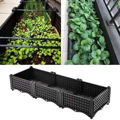 OEM Tự tưới nước Hộp nhựa vườn nâng cao Máy trồng vườn trên bánh xe