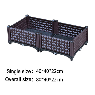 Thiết kế mây nhựa Hộp trồng cây trang trí ngoài trời 40 * 40 * 26CM