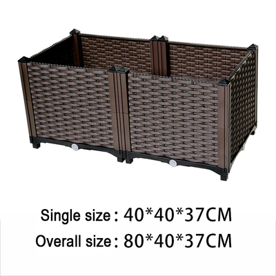 Hộp trồng cây làm vườn bằng nhựa hình chữ nhật thoáng khí để trồng cây con không bị rò rỉ