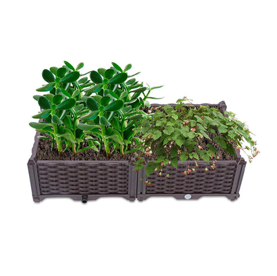 Hộp nhựa đường phố 80cm Hộp trồng hoa bằng nhựa Nâng cao giường hoa có lỗ thoát nước