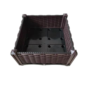 Chất lượng cao Hình vuông bằng nhựa có thể xếp chồng lên nhau Giường vườn trồng cây giá rẻ Hộp trồng cây trong vườn Giường thực vật