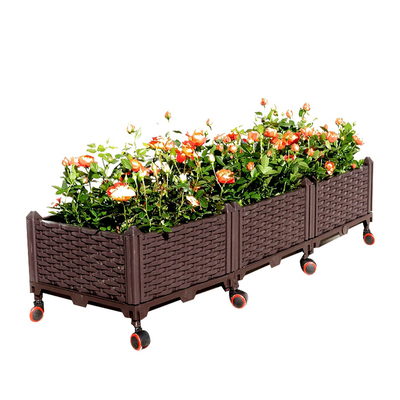 Tự tưới nước Hộp trồng cây hình chữ nhật nâng cao Hộp trồng hoa hộp nhựa đáng yêu