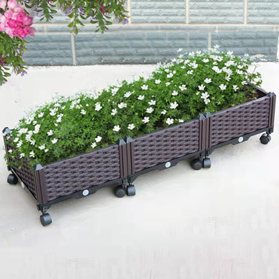 Bằng chứng côn trùng Bảo quản bằng nhựa Nâng cao giường trồng cây Hộp trồng cây thảo mộc trên bánh xe