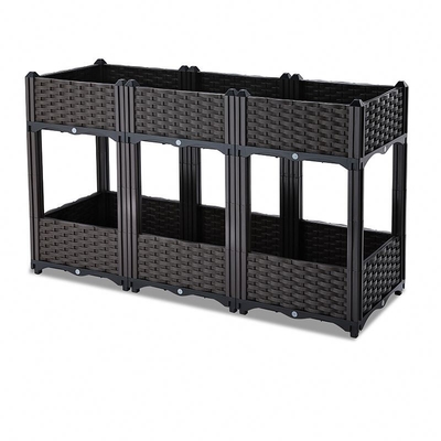 Máy trồng cây bằng nhựa ban công nhiều lớp trên bánh xe Thiết kế mây không rò rỉ