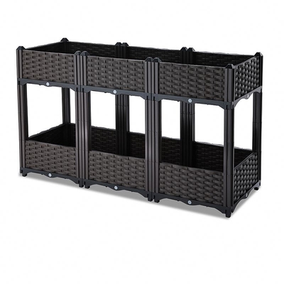 Máy trồng cây bằng nhựa ban công nhiều lớp trên bánh xe Thiết kế mây không rò rỉ