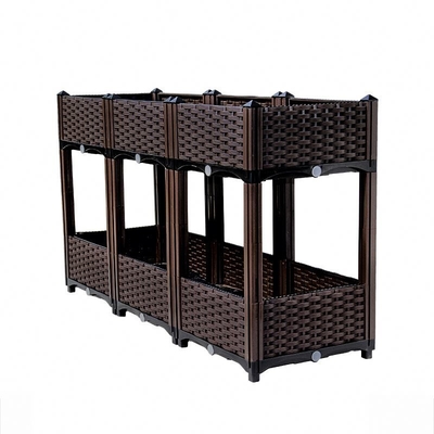 Máy trồng cây bằng nhựa ban công nhiều lớp trên bánh xe Thiết kế mây không rò rỉ