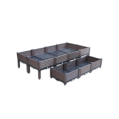 Giường trong vườn có thể tùy chỉnh được nâng lên trên chân / Hộp trồng cây bằng nhựa có chân