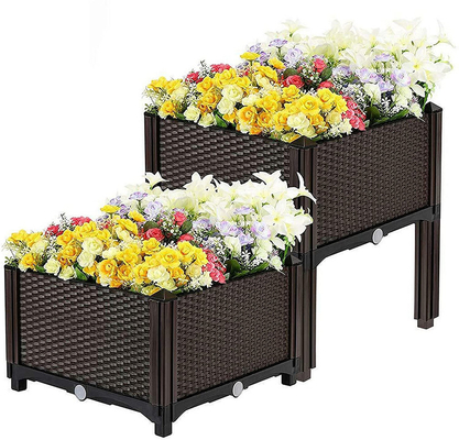 Máy trồng cây nâng cao bằng nhựa đa chức năng trên chân cho sân sau ngoài trời