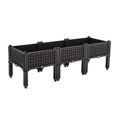 Dịch vụ OEM ngoài trời bằng nhựa nâu Nâng cao trồng cây trên chân Có thể xếp chồng lên nhau