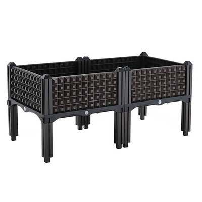 Dịch vụ OEM ngoài trời bằng nhựa nâu Nâng cao trồng cây trên chân Có thể xếp chồng lên nhau