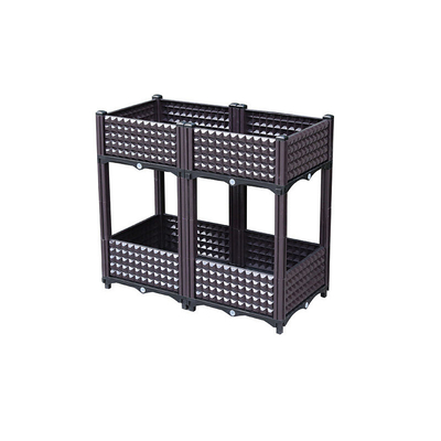 Trang chủ Hộp trồng cây trên cao bằng nhựa vuông rộng 40cm có bánh xe hai lớp