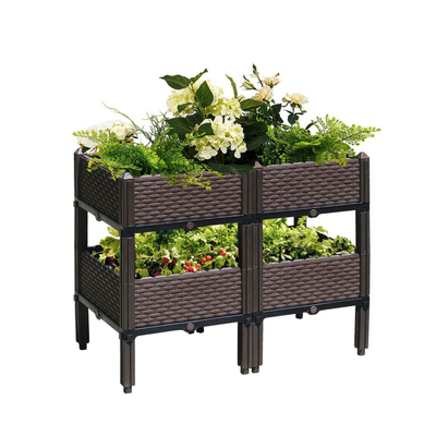 Hộp nhựa trồng cây dài bằng tay dệt đáng yêu Hộp nhựa trồng cây nâng cao