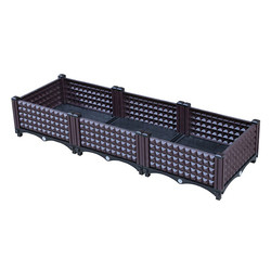 Cây trồng trong vườn cao bằng nhựa cao 22cm có thể thoát nước Giường cao bằng nhựa cho rau