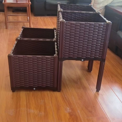 Hộp trồng cây hình chữ nhật bằng nhựa tự tưới nước cho khu vườn ngoài trời