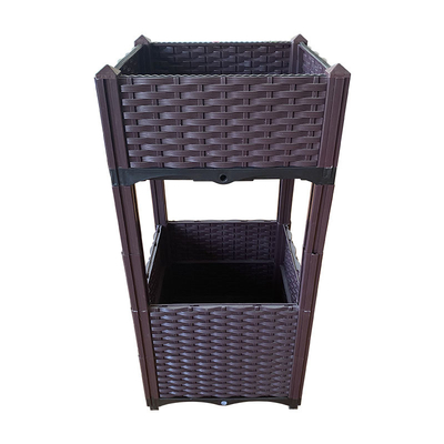 Hộp trồng cây bằng nhựa hình vuông lớn BSCI Thiết kế tối giản 2 lớp