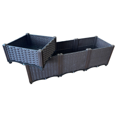 Chống mài mòn Trang trí hộp hoa nhựa hình chữ nhật Planter Phòng chống sâu bướm ngoài trời