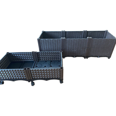 Cây trồng bằng nhựa chống ăn mòn trên bánh xe Hộp trồng cây trong vườn Tính linh hoạt